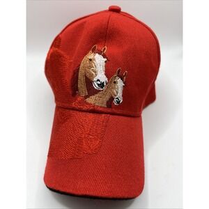 HORSE HEADS CAP WITH SHADOW‎ RED HAT